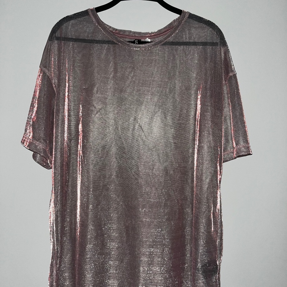 Iridescent Pink Mesh Top